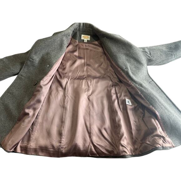 Talbots Sz 4 Classic Gray‎ 100% Wool Pea Coat Double Breasted Lined Neutral USA - Picture 6 of 10